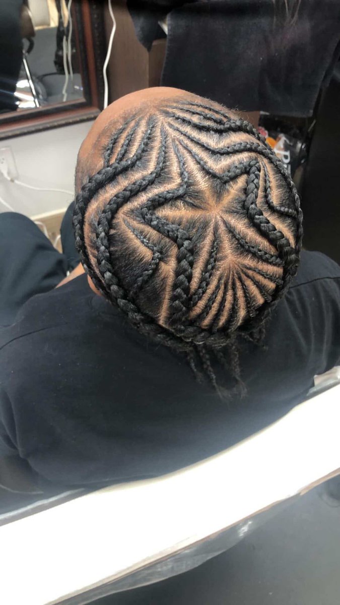 Sunburst pattern cornrows